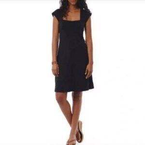 EUC Toad & Co Neko Organic Cotton Square Neck Dress in Black Size XS/S